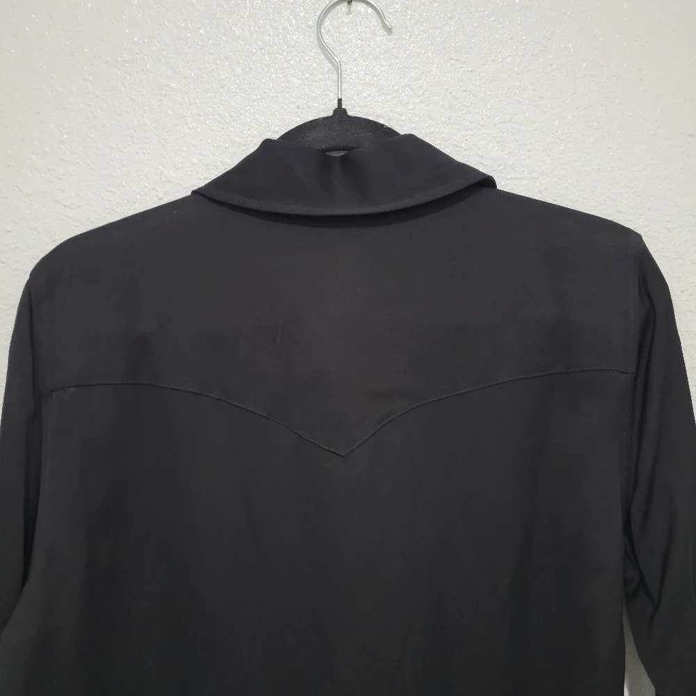 Madewell Western Shirt Linen Blend Size 8 Black NWT NT505 - Picture 7 of 8